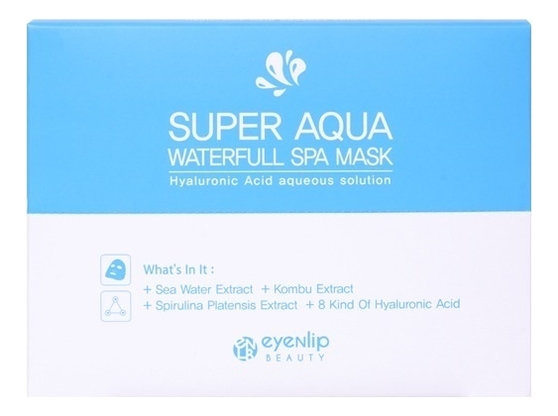 

Тканевая маска для лица с морской водой Super Aqua Waterfull Spa Mask 25мл: Маска 1шт, Тканевая маска для лица с морской водой Super Aqua Waterfull Spa Mask 25мл