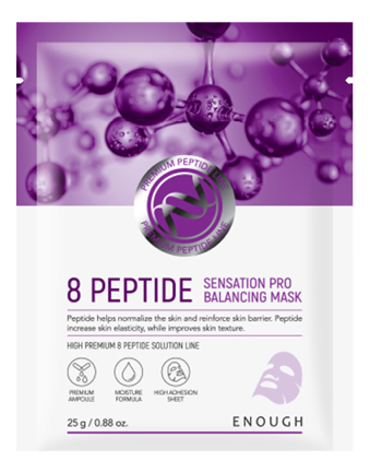 

Тканевая маска для лица с пептидами 8 Peptide Sensation Pro Balancing Mask 25г: Маска 1шт, Тканевая маска для лица с пептидами 8 Peptide Sensation Pro Balancing Mask 25г
