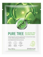 Enough Успокаивающая тканевая маска с экстрактом чайного дерева Pure Tree Balancing Pro Calming Mask 25г