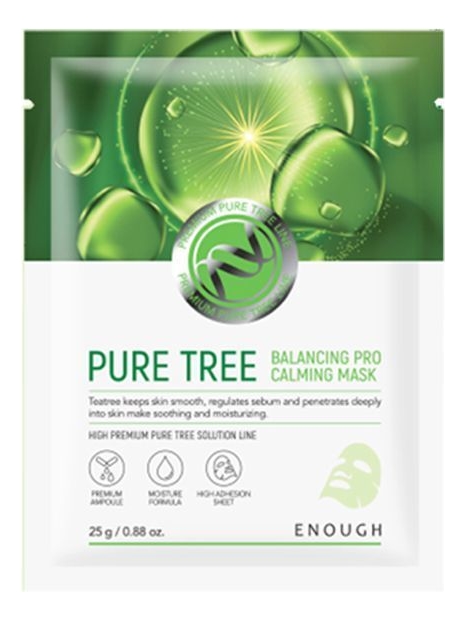 Успокаивающая тканевая маска с экстрактом чайного дерева Pure Tree Balancing Pro Calming Mask 25г: Маска 1шт