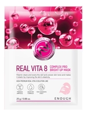 Enough Тканевая маска для сияния кожи лица с витаминами Real Vita 8 Complex Pro Bright Up Mask 25г