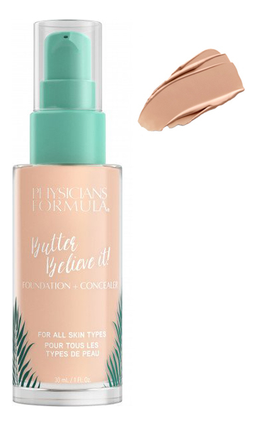 

Тональный крем-корректор для лица Butter Believe It! Foundation Concealer 30мл: Белоснежно-светлый, Тональный крем-корректор для лица Butter Believe It! Foundation Concealer 30мл