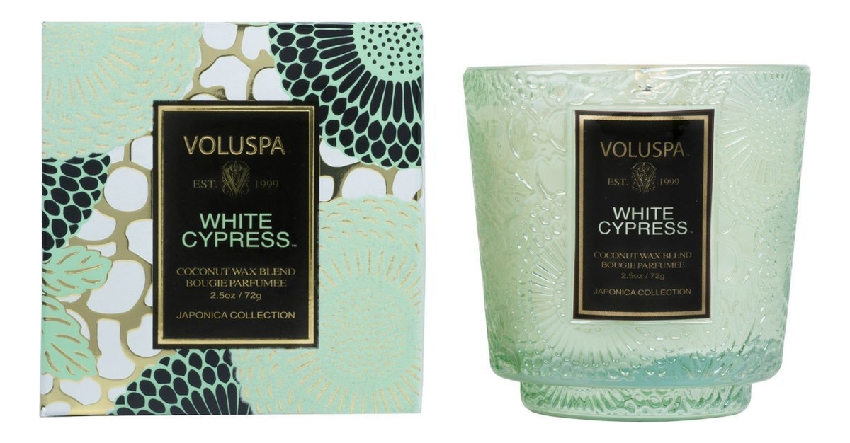

Ароматическая свеча White Cypress (Белый Кипарис): свеча стеклянном подсвечнике 72г, Ароматическая свеча White Cypress (Белый Кипарис)