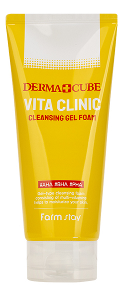 Гель-пенка для умывания с витаминами Derma Cube Vita Clinic Cleansing Gel Foam 180мл