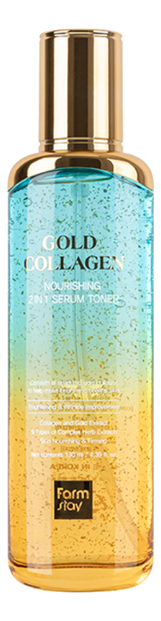 Тонер-сыворотка для лица с золотом и коллагеном Gold Collagen Nourishing Serum Toner 130мл тонер сыворотка для лица с золотом и коллагеном gold collagen nourishing serum toner 130мл