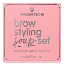 essence Набор для укладки бровей Brow Styling Soap 3,4г (мыло + щеточка + зеркало)