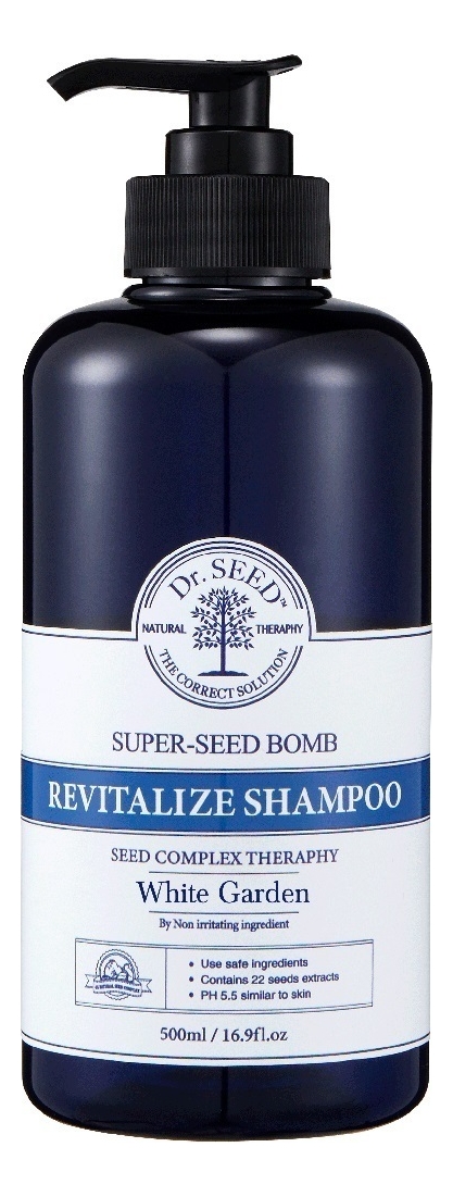 Бессульфатный восстанавливающий шампунь для волос с ароматом белых цветов Super Seed Bomb Revitalize Shampoo White Garden: Шампунь 500мл