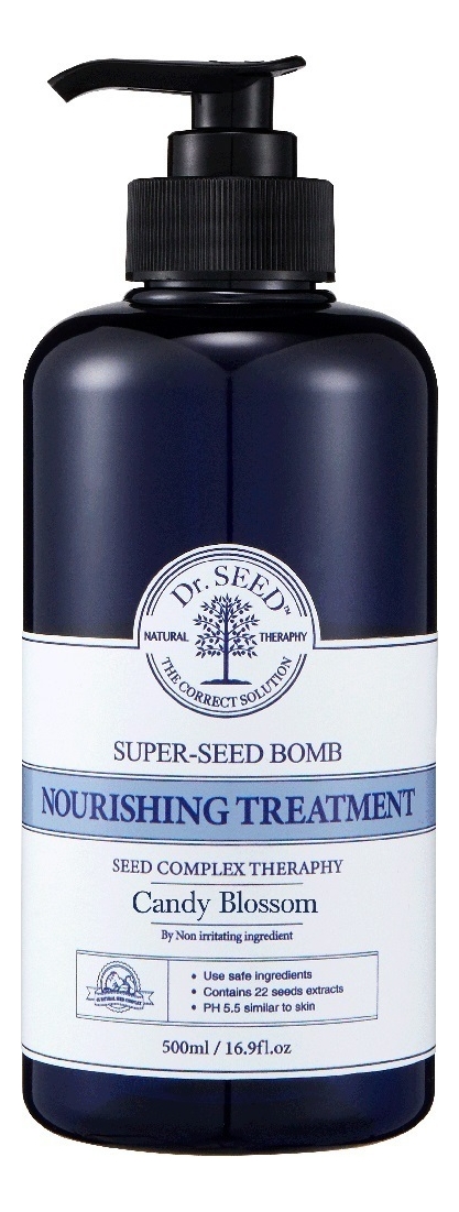 Бессульфатный восстанавливающий бальзам-ополаскиватель для волос с ароматом сладких цветов Super Seed Bomb Nourishing Treatment Candy Blossom: Бальзам 500мл