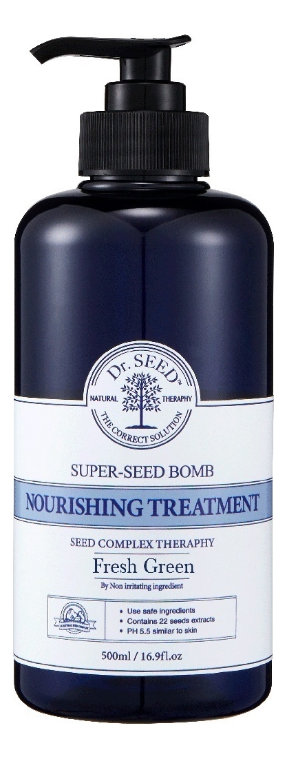 Бессульфатный восстанавливающий бальзам-ополаскиватель для волос с ароматом зеленой свежести Super Seed Bomb Nourishing Treatment Fresh Green: Бальзам 500мл