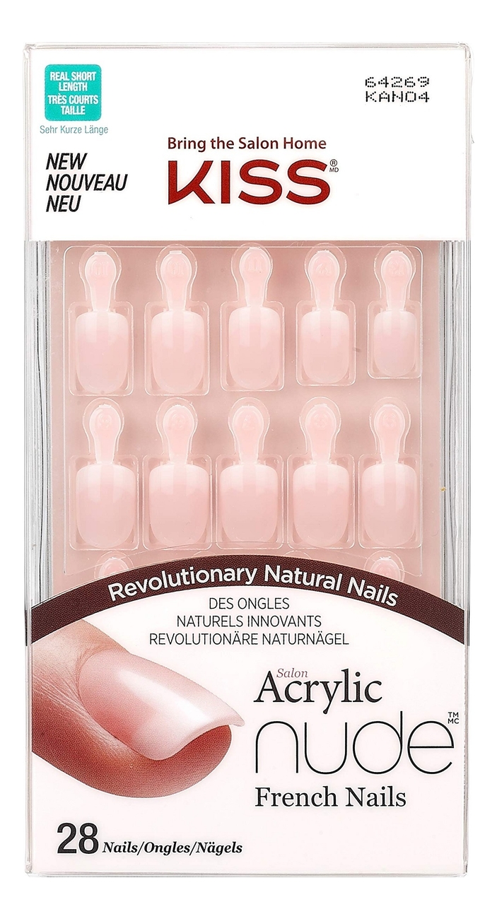 

Набор накладных ногтей с клеем Нежная астра Nude Nails KAN04C 28шт