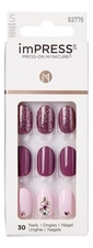 Kiss Накладные ногти Фиолетовый каледоскоп Impress Manicure Color KIM017C 30шт (короткая длина)
