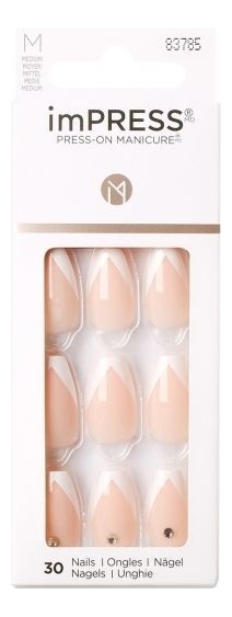 Накладные ногти Француженка Impress Manicure Color KIMM04C 30шт (средняя длина)