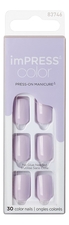 Kiss Накладные ногти Нежно-лиловый Impress Manicure Color KIMC007C 30шт (короткая длина)