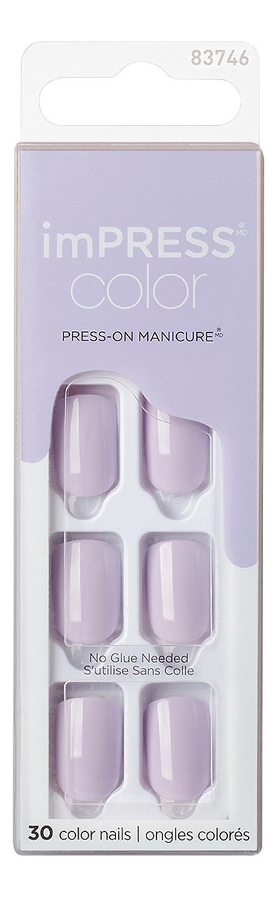 Накладные ногти Нежно-лиловый Impress Manicure Color KIMC007C 30шт (короткая длина)