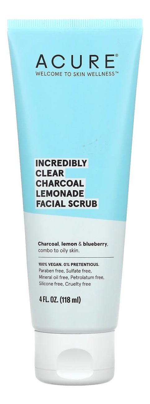 acure incredibly clear charcoal lemonade mask 50ml Скраб для лица Incredibly Clear Charcoal Lemonade Facial Scrub 118мл