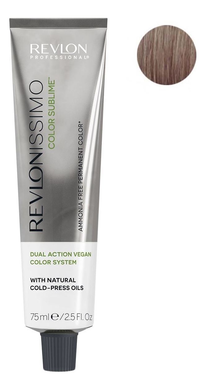 Безаммиачная краска для волос с маслом холодного отжима Revlonissimo Color Sublime Vegan 75мл: 821 Светлый блондин перламутрово-пепельный