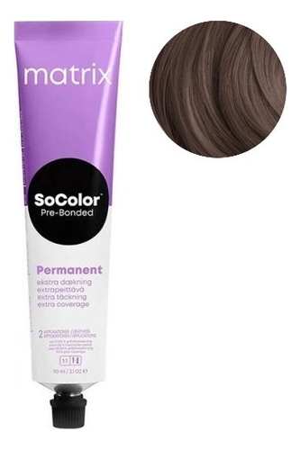 Перманентная краска для окрашивания седины SoColor Pre-Bonded Permanent Extra Coverage 90мл: 504N Шатен