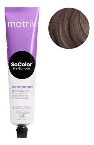 Перманентная краска для окрашивания седины SoColor Pre-Bonded Permanent Extra Coverage 90мл: 505NA Светлый шатен натуральный пепельный