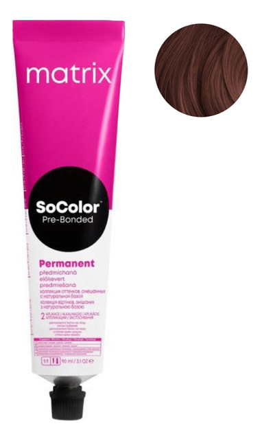Перманентная краска для волос SoColor Pre-Bonded Permanent 90мл: 4BC