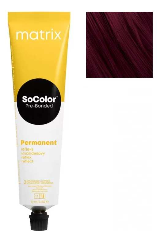 Стойкая крем-краска для волос SoColor Pre-Bonded Permanent 90мл: 5RV+