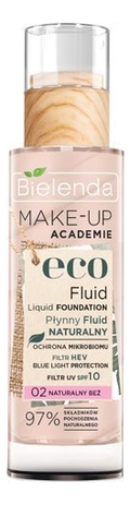 

Жидкая тональная основа Make-Up Academie Eco Fluid 30мл: 02 Натурально-бежевый, Жидкая тональная основа Make-Up Academie Eco Fluid 30мл