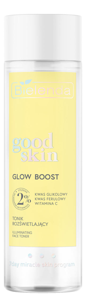 Осветляющий тоник выравнивающий тон кожи лица с гликолевой кислотой, витамином С и феруловой кислотой Good Skin Glow Boost 200мл