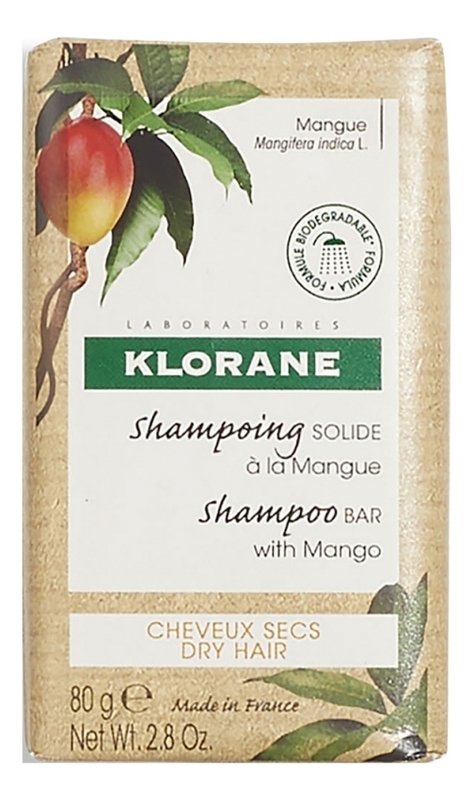 

Твердый шампунь для волос с маслом манго Shampooing Solide A La Mangue 80г