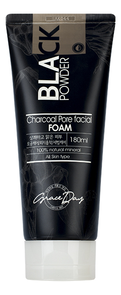 Пенка для умывания с древесным углем Black Powder Charcoal Pore Facial Foam 180мл