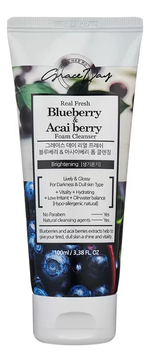Пенка для умывания с экстрактом черники и ягод асаи Real Fresh Blueberry & Acai Berry Foam Cleanser 100мл