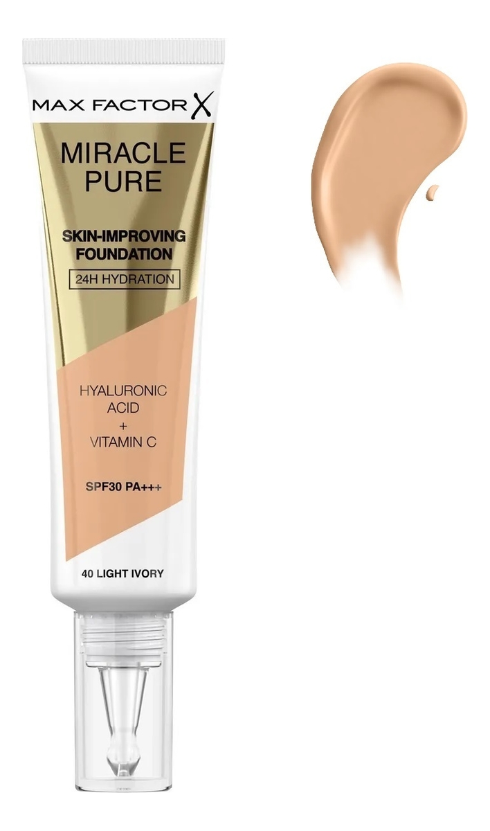 

Тональный крем для лица Miracle Pure Skin-Improving Foundation SPF30 PA++ 30мл: 40 Light Ivory, Тональный крем для лица Miracle Pure Skin-Improving Foundation SPF30 PA++ 30мл
