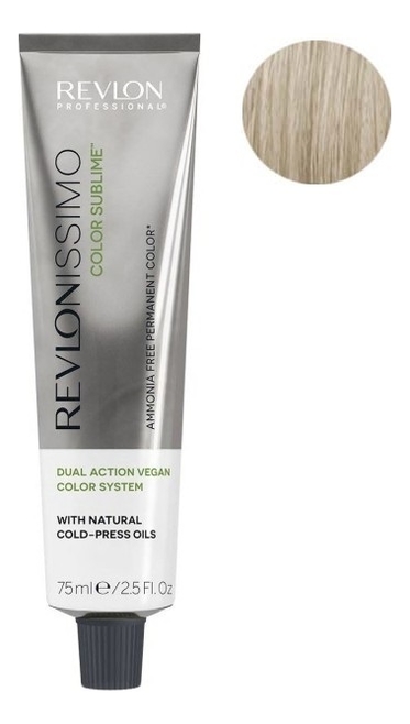 

Безаммиачная краска для волос с маслом холодного отжима Revlonissimo Color Sublime Vegan 75мл: 10,1 Очень сильно светлый блондин пепельный, Безаммиачная краска для волос с маслом холодного отжима Revlonissimo Color Sublime Vegan 75мл