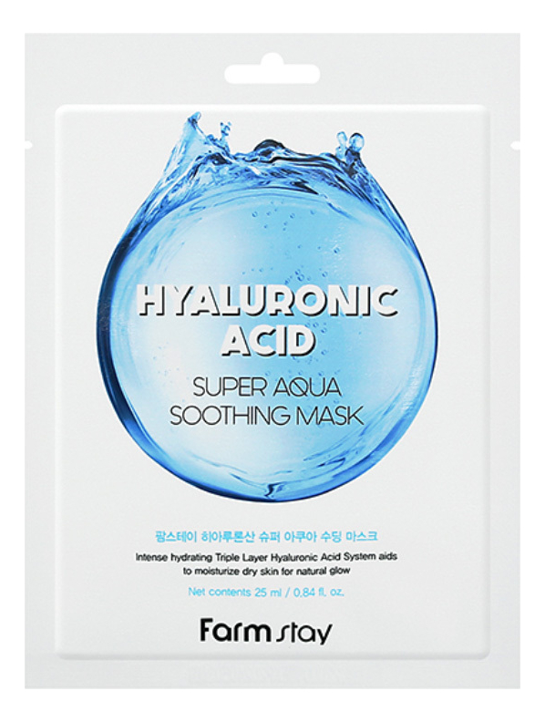 

Маска для лица Hyaluronic Acid Super Aqua Soothing Mask 25мл: Маска 1шт, Маска для лица Hyaluronic Acid Super Aqua Soothing Mask 25мл