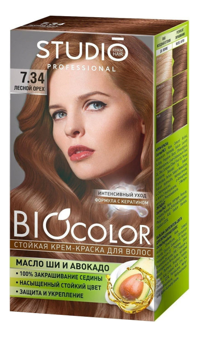 

Стойкая краска для волос Biocolor 2*50/15мл: 7.34 Лесной орех, Стойкая краска для волос Biocolor 2*50/15мл