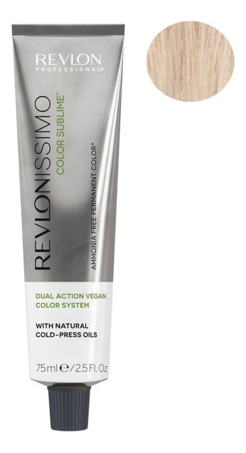 

Безаммиачная краска для волос с маслом холодного отжима Revlonissimo Color Sublime Vegan 75мл: 9,2 Очень светлый блондин перламутровый, Безаммиачная краска для волос с маслом холодного отжима Revlonissimo Color Sublime Vegan 75мл