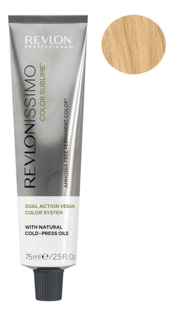 

Безаммиачная краска для волос с маслом холодного отжима Revlonissimo Color Sublime Vegan 75мл: 9,32 Очень светлый блондин золотисто-переливающийся, Безаммиачная краска для волос с маслом холодного отжима Revlonissimo Color Sublime Vegan 75мл