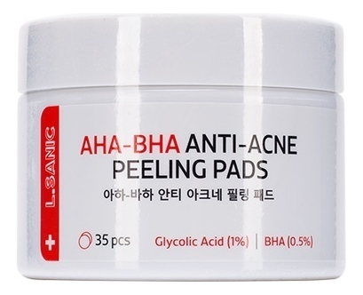Отшелушивающие пэды с кислотами против несовершенств кожи AHA-BHA Anti-Acne Peeling Pads 35шт увлажняющие сливки с фруктовыми экстрактами и кислотами после депиляции