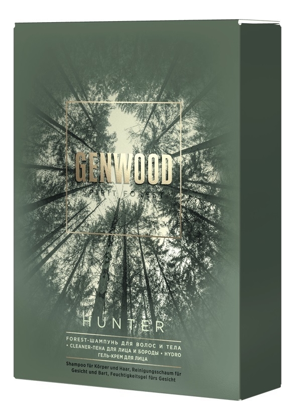 

Набор Genwood Hunter (шампунь д/волос и тела Forest 250мл + пена д/лица и бороды Cleaner 150мл + гель-крем д/лица Hydro 50мл)