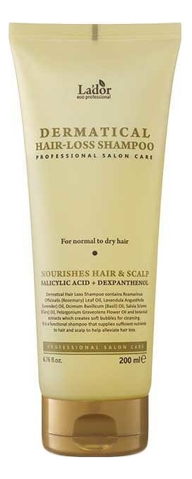 

Шампунь против выпадения волос Dermatical Hair-Loss Shampoo: Шампунь 200мл, Шампунь против выпадения волос Dermatical Hair-Loss Shampoo