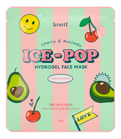 Гидрогелевая маска с экстрактом вишни и авокадо Cherry  Avocado Ice-Pop Hydrogel Face Mask 30г