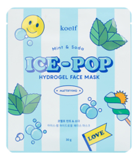 Koelf Гидрогелевая маска с экстрактом мяты и содой Mint & Soda Ice-Pop Hydrogel Face Mask 30г