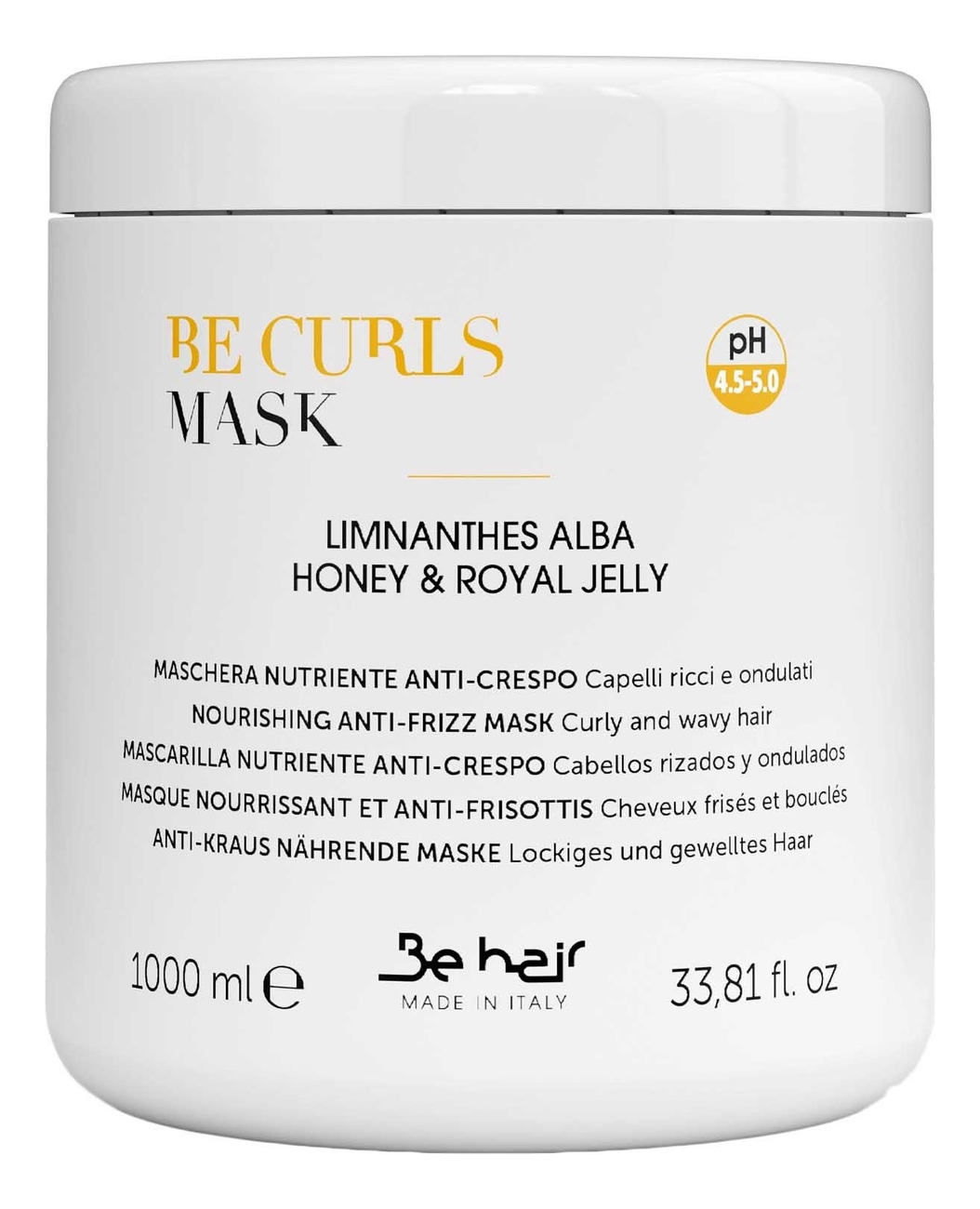 Маска для вьющихся и волнистых волос с медом Be Curls Mask Nourishing Anti-Frizz: Маска 1000мл маска для вьющихся и волнистых волос с медом be curls mask nourishing anti frizz маска 1000мл