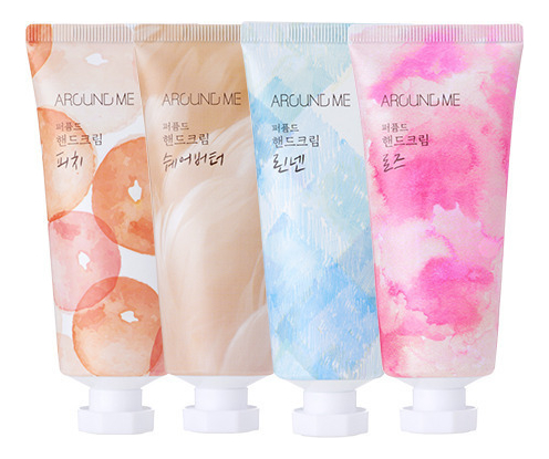 Набор кремов для рук Around Me Perfumed Hand Cream 4*60мл (Peach + Shea Butter + Linen + Rose)