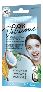 Bio маска для лица с натуральным скрабом Кокос и манго Look Delicious Coconut & Mango Mask 10мл