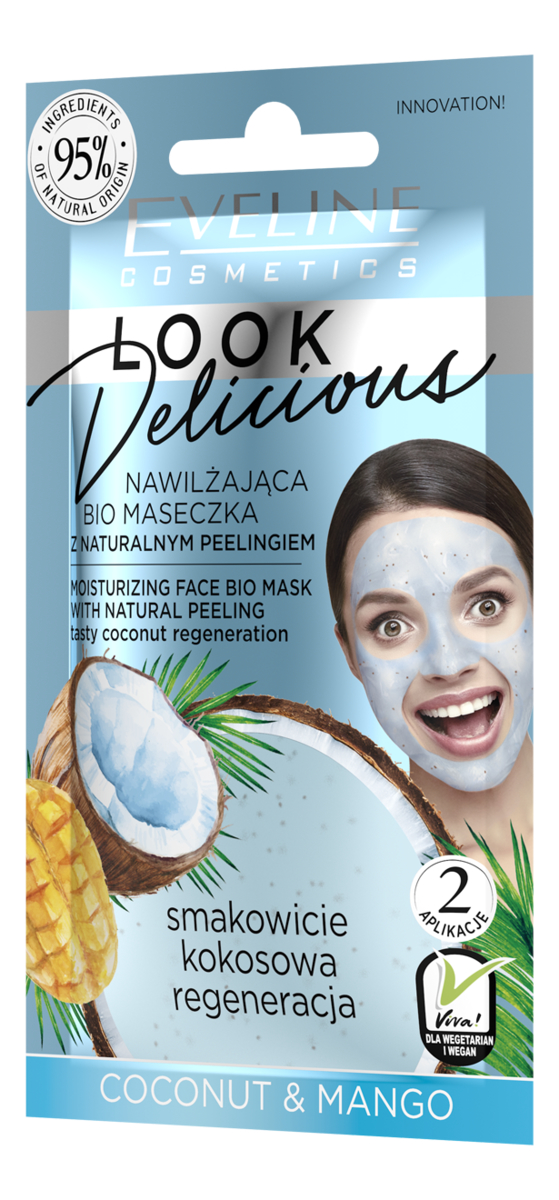Купить Bio маска для лица с натуральным скрабом Кокос и манго Look Delicious Coconut & Mango Mask 10мл: Маска 6шт, Bio маска для лица с натуральным скрабом Кокос и манго Look Delicious Coconut & Mango Mask 10мл, Eveline