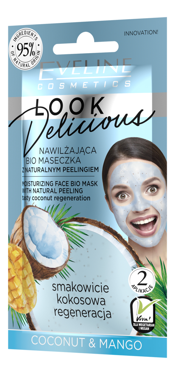 

Bio маска для лица с натуральным скрабом Кокос и манго Look Delicious Coconut & Mango Mask 10мл: Маска 6шт, Bio маска для лица с натуральным скрабом Кокос и манго Look Delicious Coconut & Mango Mask 10мл