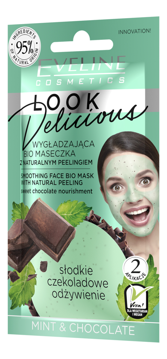 

Bio маска для лица с натуральным скрабом Мята и шоколад Look Delicious Mint & Chocolate Mask 10мл: Маска 6шт, Bio маска для лица с натуральным скрабом Мята и шоколад Look Delicious Mint & Chocolate Mask 10мл