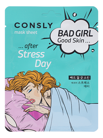 Тканевая маска для восстановления кожи лица Bad Girl Good Skin After Stress Day Mask Sheet 23мл: Маска 5шт