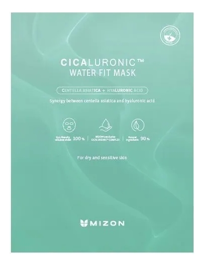 Тканевая маска для лица с экстрактом центеллы азиатской и гиалуроновой кислотой Cicaluronic Water Fit Mask 24г: Маска 1 шт фотографии