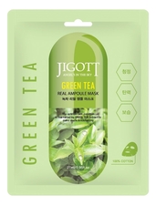 Jigott Тканевая маска для лица с экстрактом зеленого чая Green Tea Real Ampoule Mask 27мл