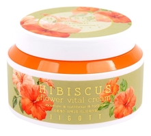 Jigott Крем для лица с экстрактом гибискуса Hibiscus Flower Vital Cream 100мл